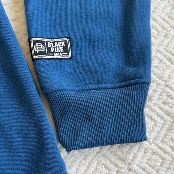 Black Pike Men's Blue Crewneck Sweater with Smiley Design - Picture 4 of 9